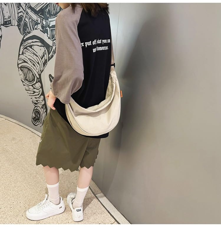 KARRESLY Nylon Casual Crescent Crossbody Bag for Women Men Large Capacity Sling Shoulder Bag3