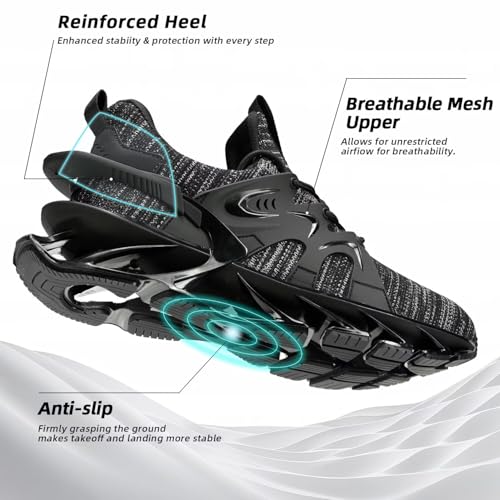 Image of Men's Running Shoes Fashion Sneakers Breathable Blade Non Slip Walking Shoes Gym Sport Trainer Athletic