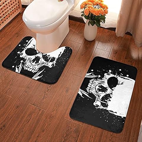 MGCEDLTD Rutschfeste, saugfähige Badematte und U-förmiger WC-Vorleger Cover
