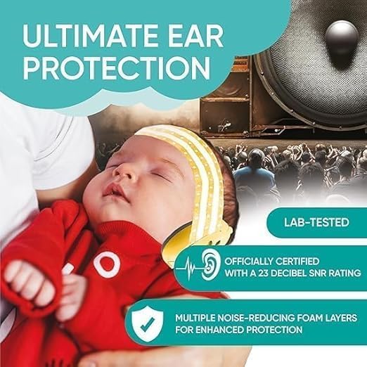 Image of YomauiYee Baby Earmuffs,Bear Infant Headphones Noise Cancelling Baby Ear Protection with Adjustable Headband Sound Proof Headphones, Travel Essentials for Travel