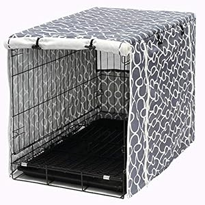 Pethiy Dog Crate Cover Durable Polyester Pet Kennel Cover Universal Fit for Wire Dog Crate – Fits Most 36 inch Dog Crates – Cover only-Gray-36