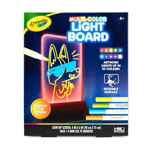 Image of Crayola Multi-Color Light Board, Light Up Drawing Toy, Desk Toy, Doodle Pad, Glow Art, Gifts, Toys Boys & Girls, Ages 6, 7, 8