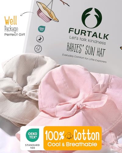 Image of FURTALK Baby Sun Hat Toddler Beach Hats with UPF 50+ Sun Protection Wide Brim Girls Bucket Hat