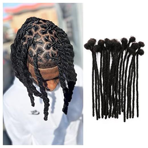 IXIMII 60 Strands Permanent Loc Extensions Human Hair 0.4cm Width 8 inch Handmade Dreadlock Extensions Soft Natural Black Dreads with Needle and Comb for Men Women Kids,Can Be Dyed Bleached Curled
