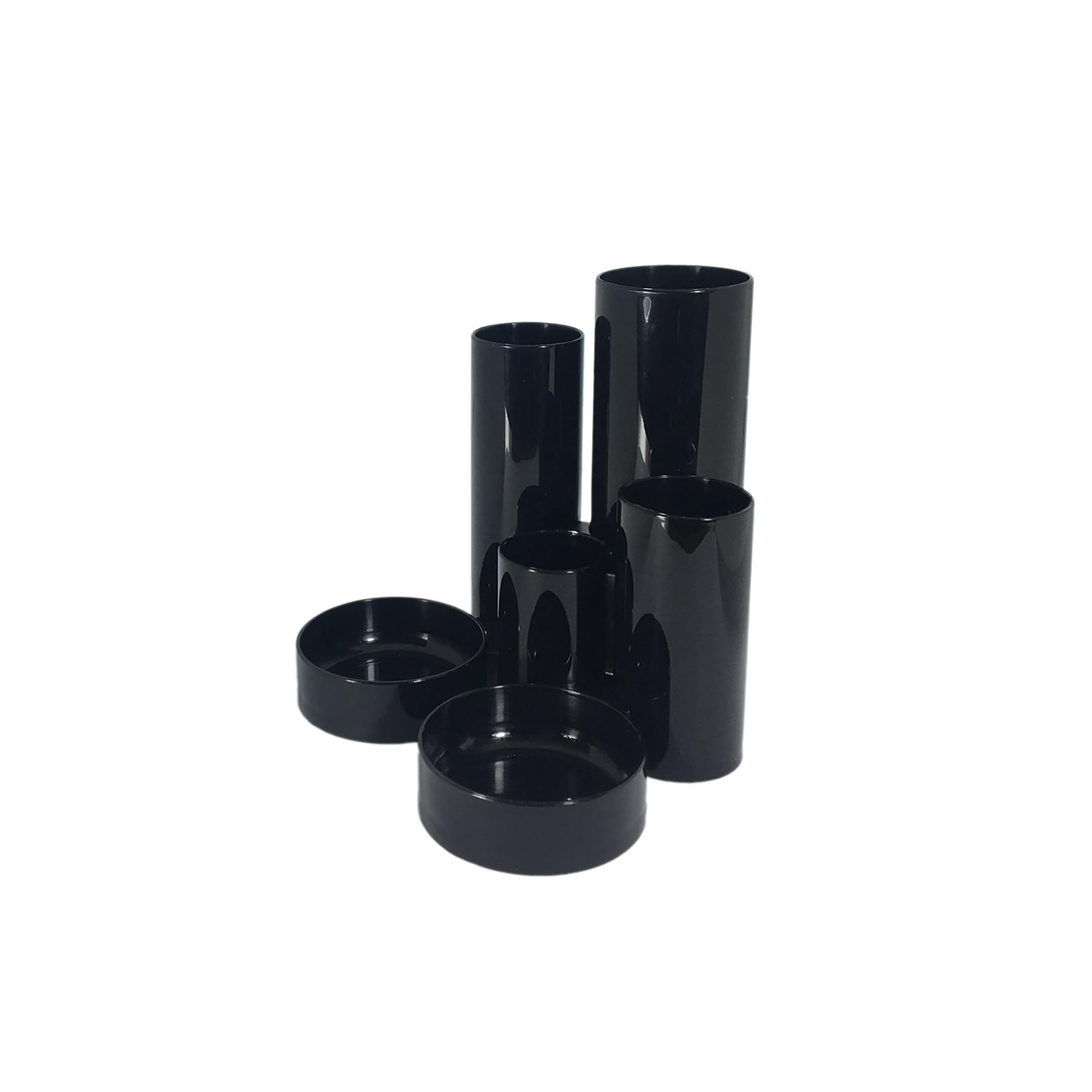 5 Star Desk Tidy Organiser Pen Pot with 6 Compartments Desk Storage Organiser Black