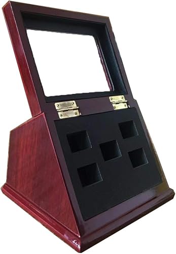 Miniatura 4 de JunningGor Sports Championship Rings - Caja de sombra de madera sin anillos (2 ranuras)