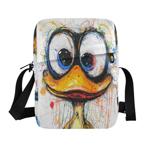 Cute Art Duck Doodle messenger bag crossbody bag men Womens Cross Body Purse Adjustable Strap for Outdoor Daily Outdoor Daily