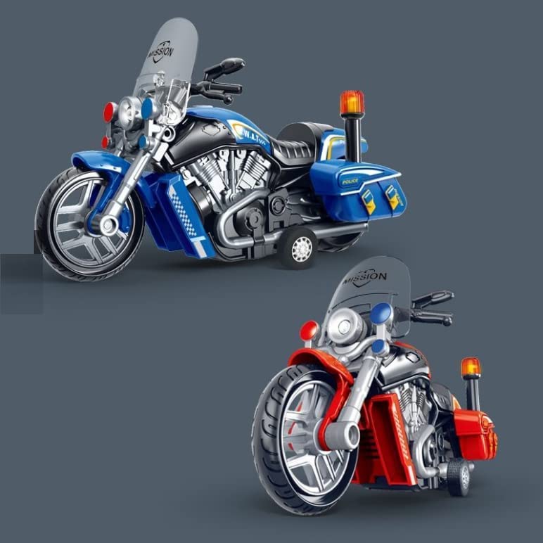 Image of Police Motorcycle Toy - Pull Back Motorcycle Toys, Tiny Gift with Music Lighting, Latte Motorcycles Toy for Kids Boys Age 3-8 Year Old [Multicolor] (Police Motorcycle 01)
