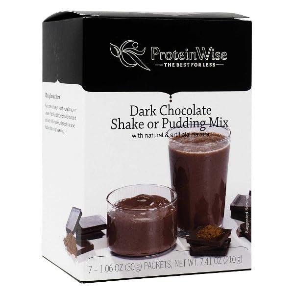 Image of ProteinWise - Dark Chocolate Meal Replacement Shake or Pudding Mix - 7 /Box
