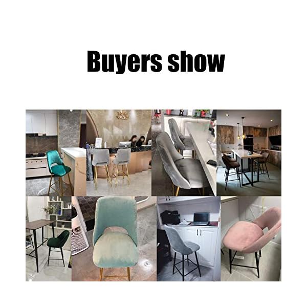 Patchwork Chairs Stools Barstools Modern Bar Stools Velvet Padded Seat With Backrest Footrest Makeup Living Room High Chair Supported For Breakfast Bar,Counter,Kitchen And Home 75Cm - Image 4