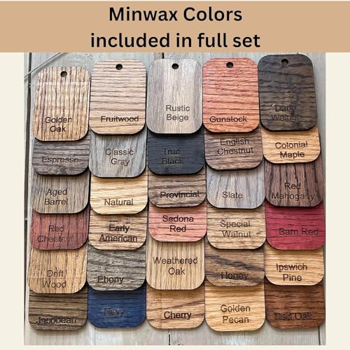 White oak Stain Samples, 30 Stain Samples - Wood Stain Sample Variety Pack - Wood Stain Color Samples - Stain Sample pack for Contractors and interior designers, wood color charf, flooring color chart