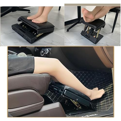Foot Rest Under Desk Footrest: 4 Level Height Ergonomic Adjustable Footstools Folding Non-Slip Leg Rest with Massage Function Soft Footrest Pad for Car Office Home Gaming (Black) - Cosy Home Interiors Foot Rest Under Desk Footrest: 4 Level Height Ergonomic Adjustable Footstools Folding Non-Slip Leg Rest with Massage Function Soft Footrest Pad for Car Office Home Gaming (Black) - Image 3