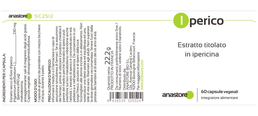 MILLEPERTUIS * PACK DE 4 * 240 gélules * Extrait Titré en Hypéricine *Cerveau, Digestion (troubles gastro-intestinaux), Équilibre émotionnel.