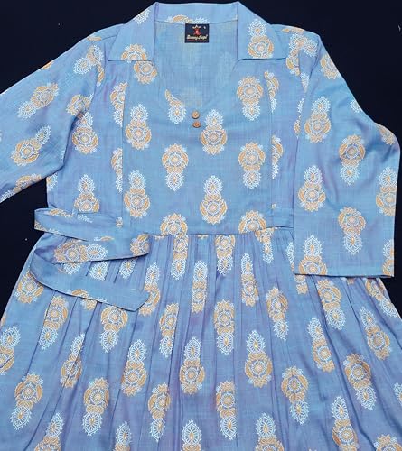 Image of DUMMY SHAPE Maternity Dresses for Women Cotton Rayon | Floral Kurta Pant Dupatta Set with Nursing Zippers to Pre & Post Partum | Feeding Kurtis | Mom to Be Gifts for Pregnant Woman