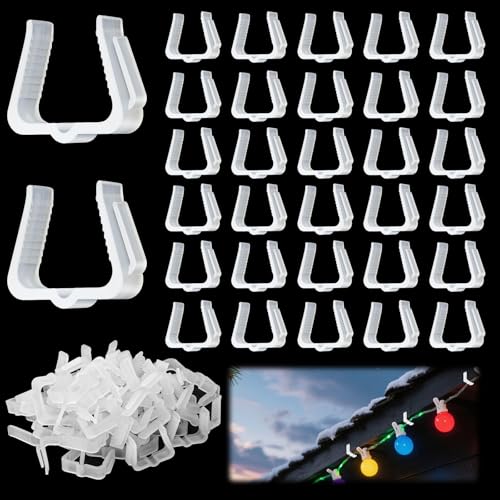 UBERMing 80 Stück Dachrinnenhaken für Lichterketten Halterung...
