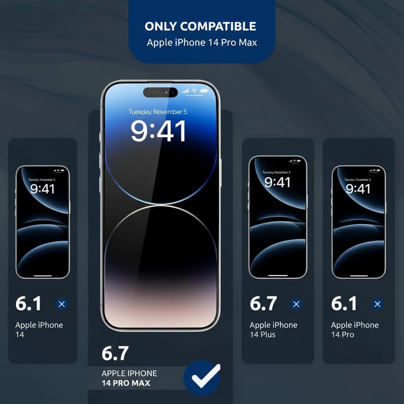 Image of OHAYO Tempered Glass Screen Protector Compatible with iPhone 14 Pro Max (6.7 inch) - 9H Hardness, HD Clear, Bubble-Free, Case Friendly, Scratch & Impact Resistant
