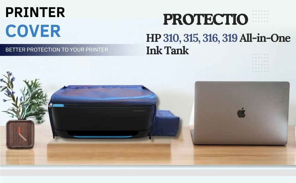 Protectio Dust Proof Washable Chain Printer Cover for HP 310, 315, 316, 319 All-in-One Ink Tank Wireless Colour Printers Blue 3 51rSKC2w3KL