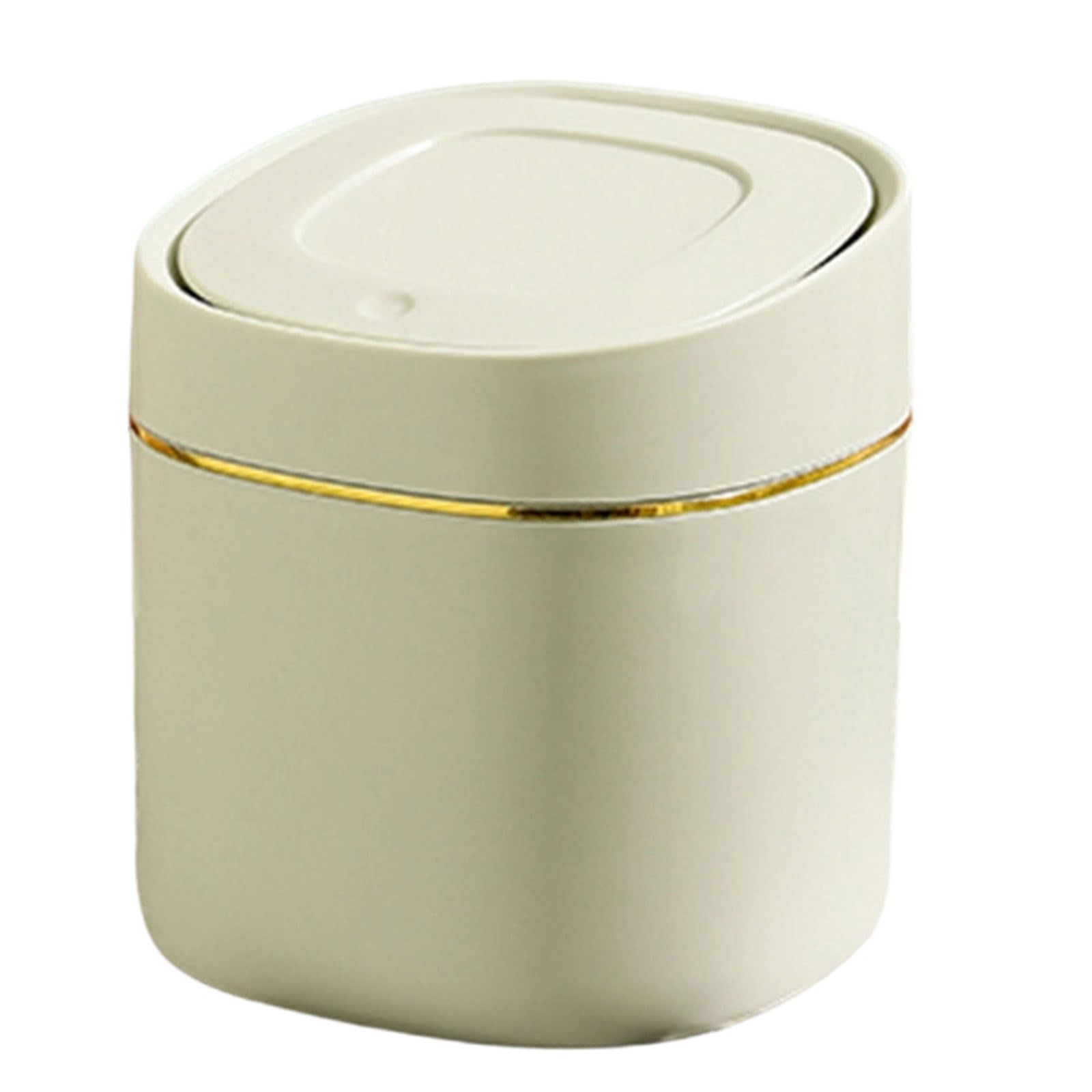 Jazuaiao Sturdy Tabletop Garbage Bin Press Lid Feature Perfect Home Small Areas Press Can
