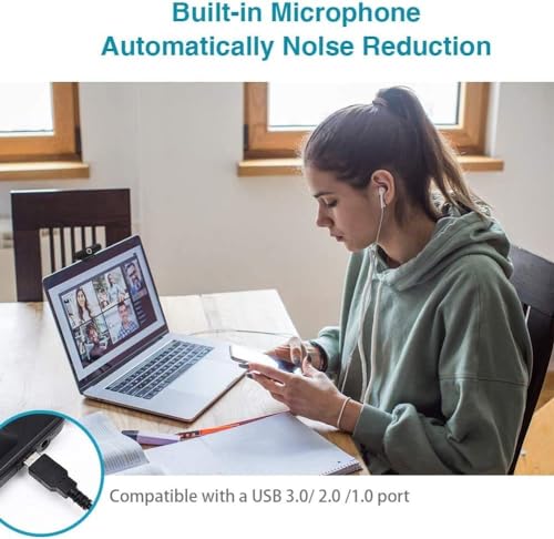Image of ZIQIAN 4K Webcam 8MP HD USB Web Camera with Microphone | Laptop PC Desktop Computer, Video Calling Recording Streaming Video Conference, Mini Tripod, Privacy Shutter