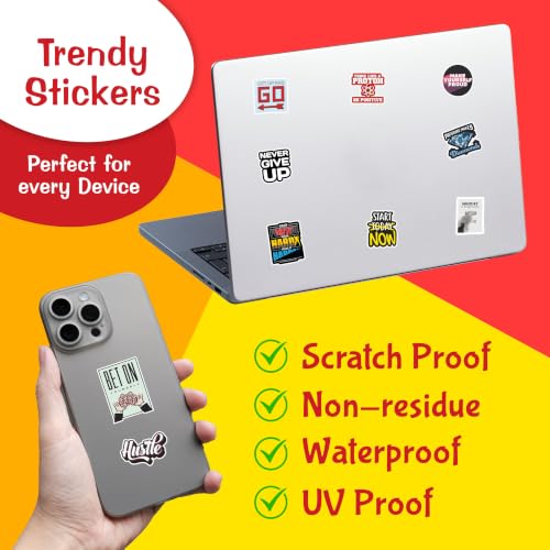 Image of Vinyl Pack Of 58 - Motivation Inspiration Stickers For Laptop - Waterproof Residue Free Positive Words Motivational Inspirational Quote Sticker, self adhesive, 7.6 cms