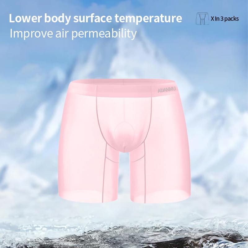 Meshal Men's Trunks Underwear Comfortable Sexy Low Rise Bulge Pouch Boxer Briefs See-Through3