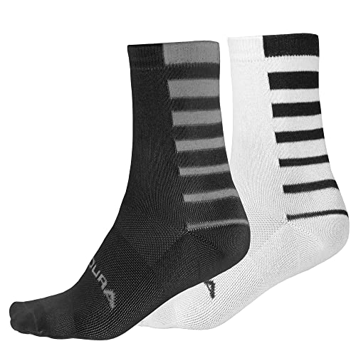Endura Unisex-Adult Coolmax Stripe Twin Pack Cycling Socks