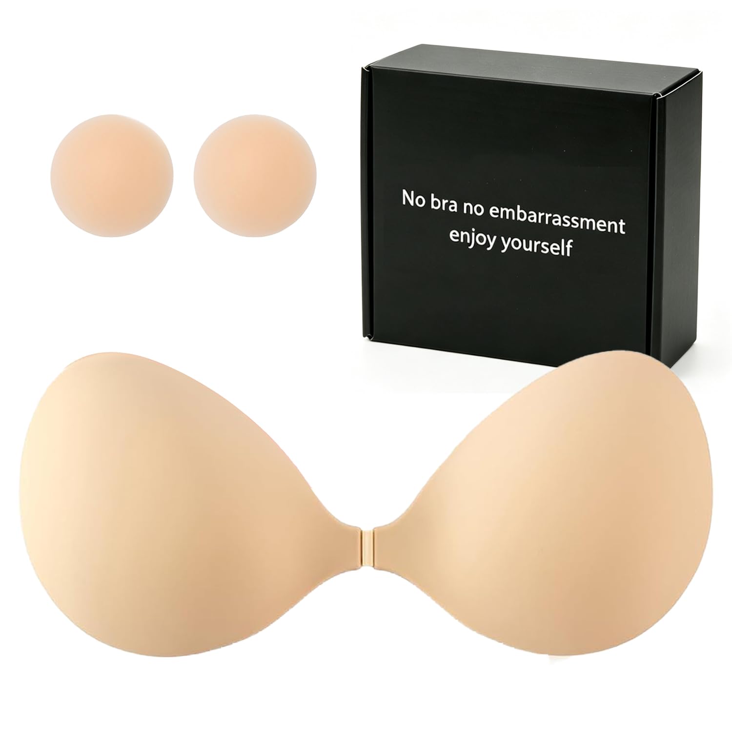 MITALOO Sticky Bra Slicone Adhesive Bra Seamless Push Up Invisible Strapless Backless Covers for Women