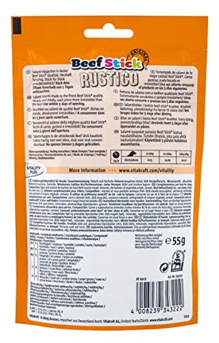 Vitakraft Hundesnack Treaties Minis Leberwurst, 8X 48g & Hundesnack Beef Stick Rustico, 7X 55g