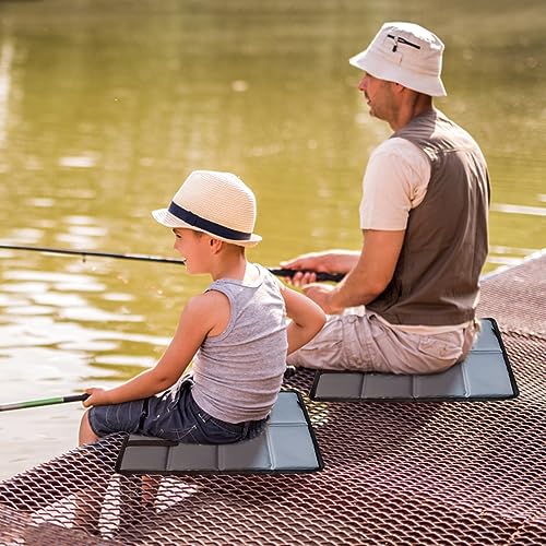 MHwan Sitzkissen Outdoor, 2 Stück Wasserdicht und Thermo Sitzunterlage Outdoor, Warm, Weich und Bequem Sitzkissen Faltbar, mit 2 Aufbewahrungsbeuteln, Maschinenwaschbar (Schwarz+)