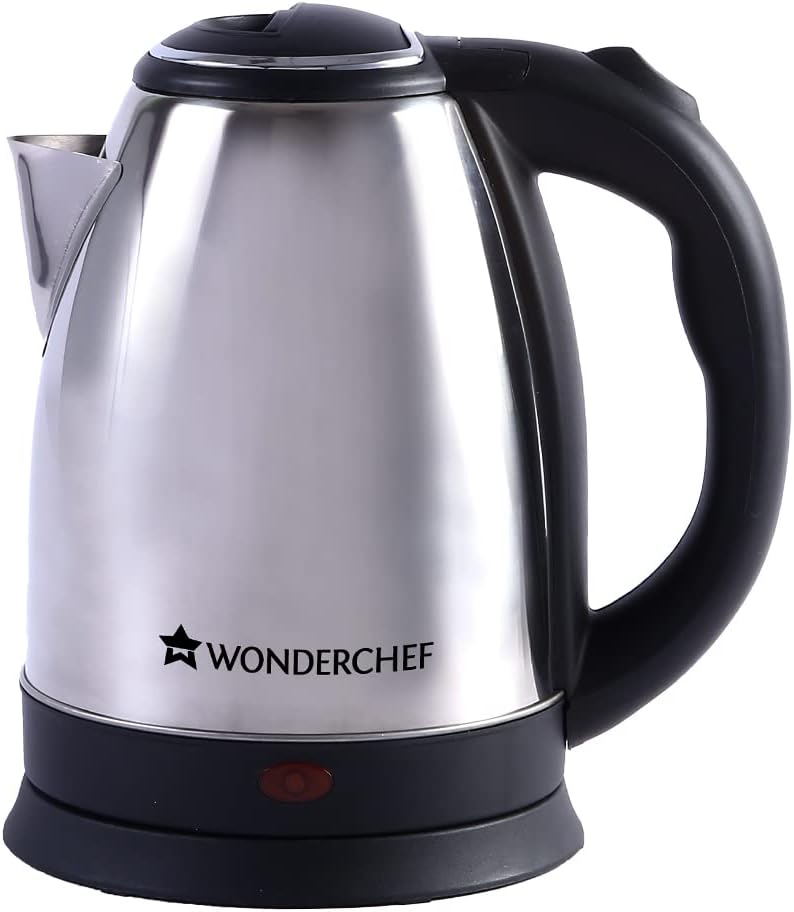 Wonderchef Crescent Electric Kettle 1800W with Stainless Steel Interior | Safety Locking Lid | 1.8L Capacity | 2 Years Warranty