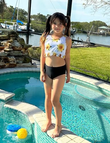 Image of Arshiner Girls Bikini Beach Swimwear 2 Piece Swimsuits Floral Printing Bathing Suits