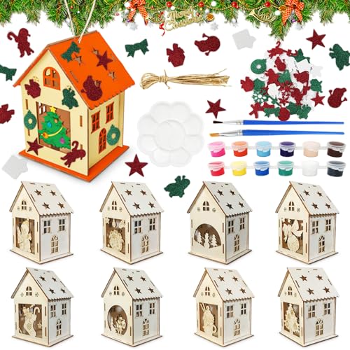 CPKONUUIP Weihnachtshaus Basteln Kinder, Weihnachten Bastelset Holz,...