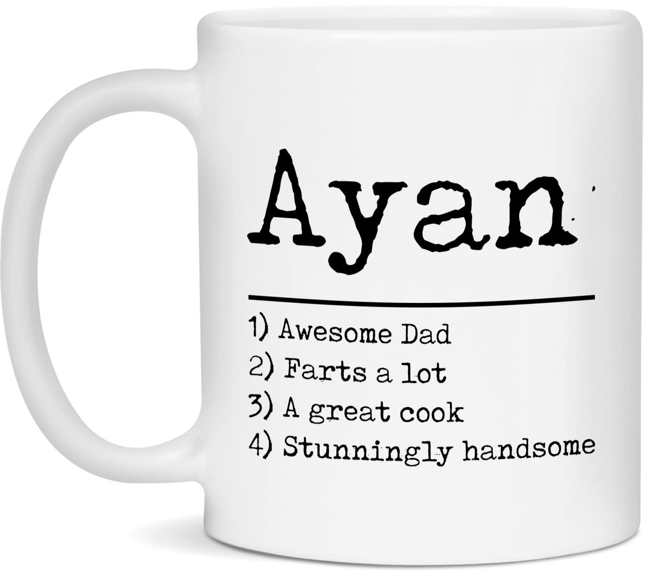 Personalized Father Definition For Dad Named Ayan Mug, 11 oz. Mug