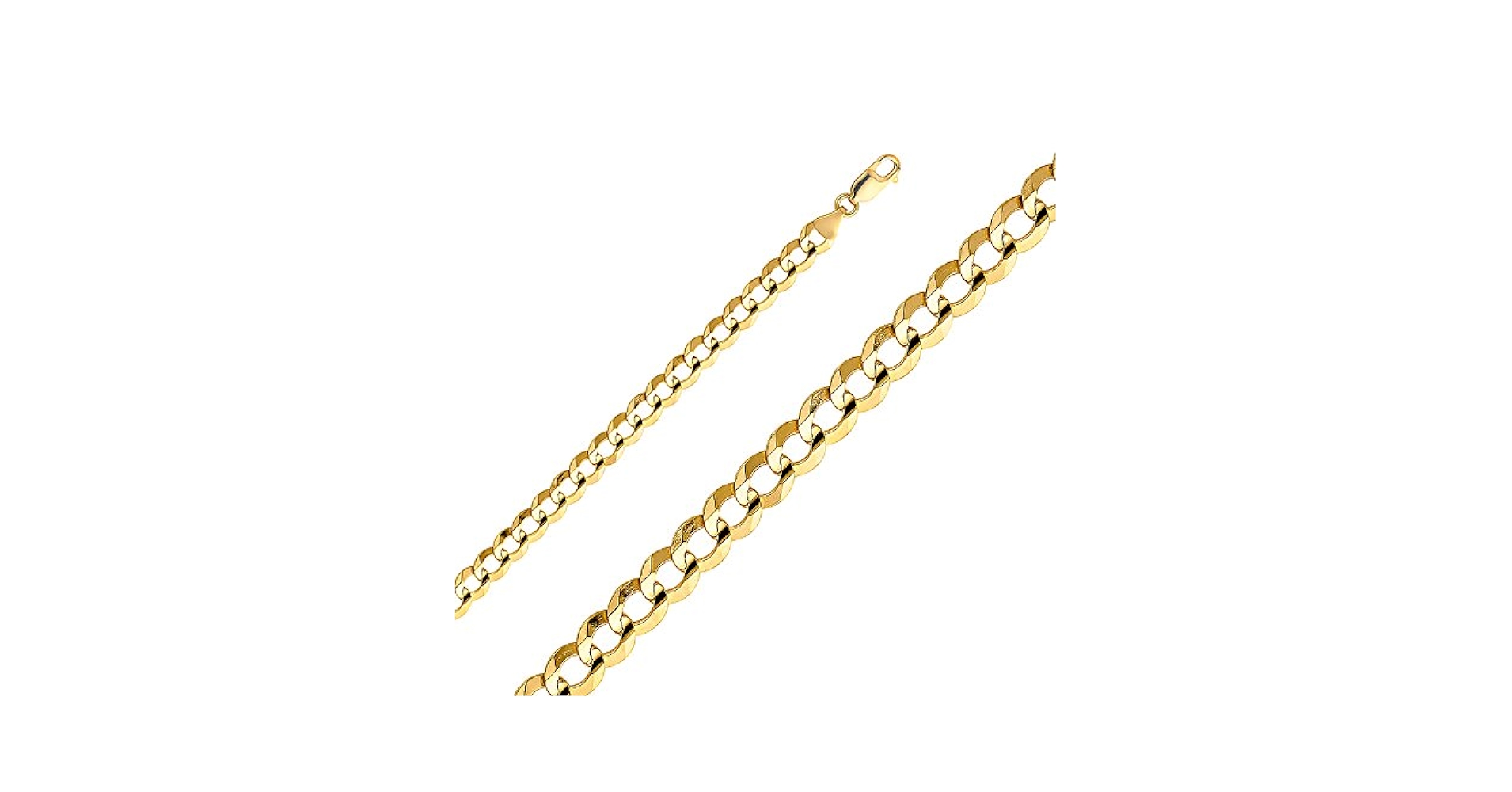 Amazon.com: TGDJ 14k Yellow Gold 7mm Cuban Concave Chain