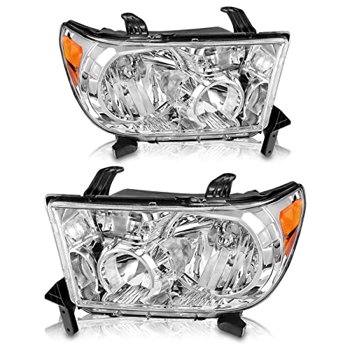 AS Headlights Assembly Compatible 2007 2008 2009 2010 2011 2012 2013 Toyota Tundra (W/o Headlight...