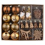 Valery Madelyn クリスマス オーナメント 40個入りセット 森のコッパー 森の雰囲気 おしゃれ クリスマス 飾り 可愛いクリスマス ボール 飾り付け ツリーオーナメント ツリー飾り 雑貨 デコレーション ユーロッパ風 北欧風 インテリア クリスマス プレゼント ギフト