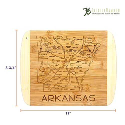 Image of Totally Bamboo A Slice of Life Arkansas Engraved Map Cutting Board