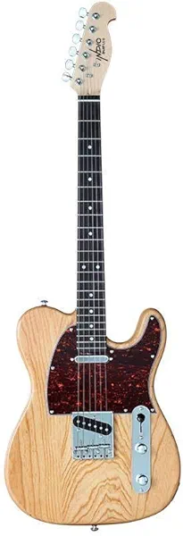 Monoprice Indo Series 6 String Ash-Body Electric Guitar, Right Handed, Natural (610291)