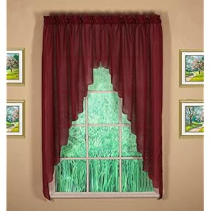 Todayscurtainemeliaoriginalvoileswaggerpair63burgundy90wx63l Urban Country Home Decor Todays curtain emelia original voile swagger pair 63 burgundy 90 w x 63 l urban country home decor
