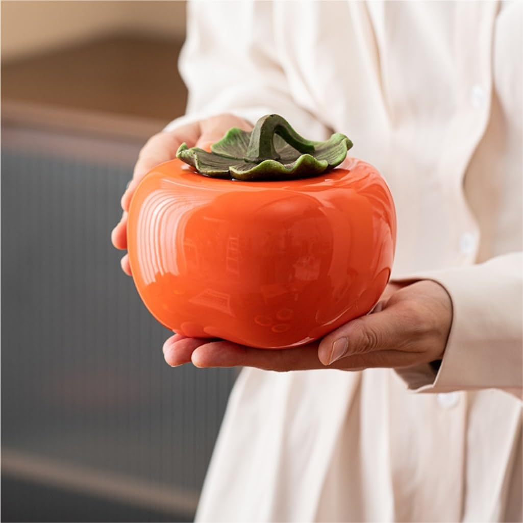 Pojemnik na cukier luzem pojemnik do przechowywania herbaty słoik ceramiczny kreatywny cukierki Persimmon Cukierki Zapieczętowany słoik Chińska herbata Pudełko na prezent Pojemnik na herbatę (duża