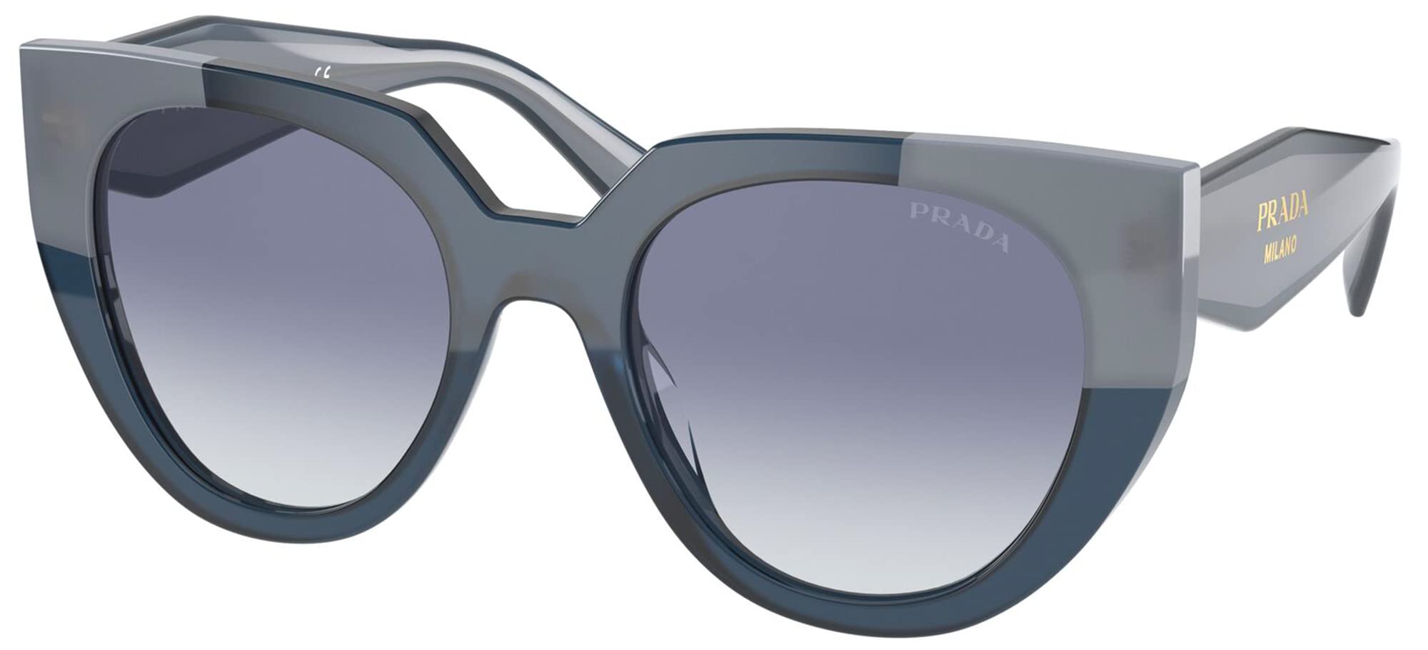 Prada PR 14WS Womens Sunglasses Opal Astral Clear Gradient Blue 52