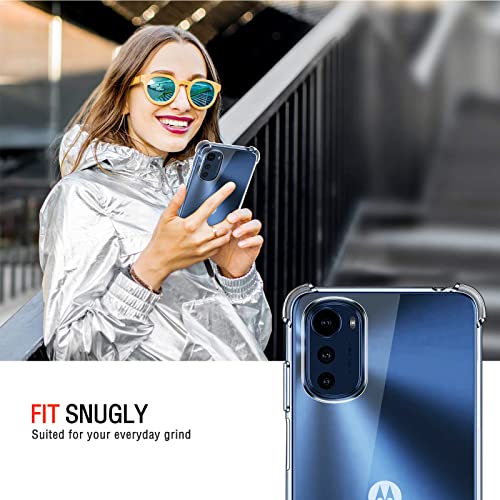 Image of Lustree Back Cover Transparent Case Compatible with Motorola E7 Power | Clear + TPU Case with 4 Corner Air Cushion Protection & Camera Protection | Slim& Stylus Cover