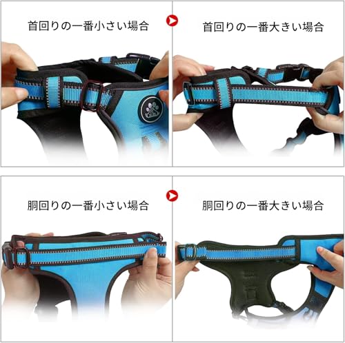 Image of NESTROAD Dog Harness, Dog Harness and Lead Set, For Small /Medium /Large Dogs, Easy to Put On and Take Off, Adjustable, Night Reflective, Breathable, Mesh, Won't Fall Out, Walking, Assistance, Training