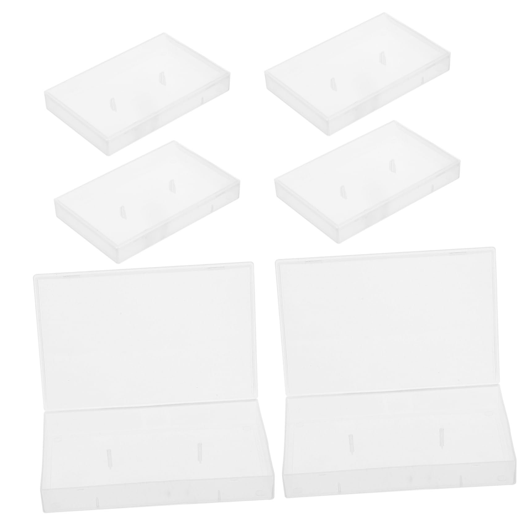 ABOOFAN 6Pcs Audio Cassette Tape Holder Storage Box Semi Transparent Clear Plastic Case for Easy Identification Lightweight and Portable for Organizing Cassette Tapes
