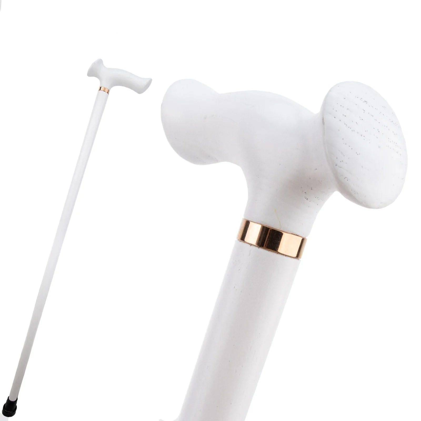 Bastone In Legno Bastoni da Passeggio In Bianco – Manico Ergonomico Leggero per Uomini e Donne Anziani, Supporto Quotidiano Uso Decorativo