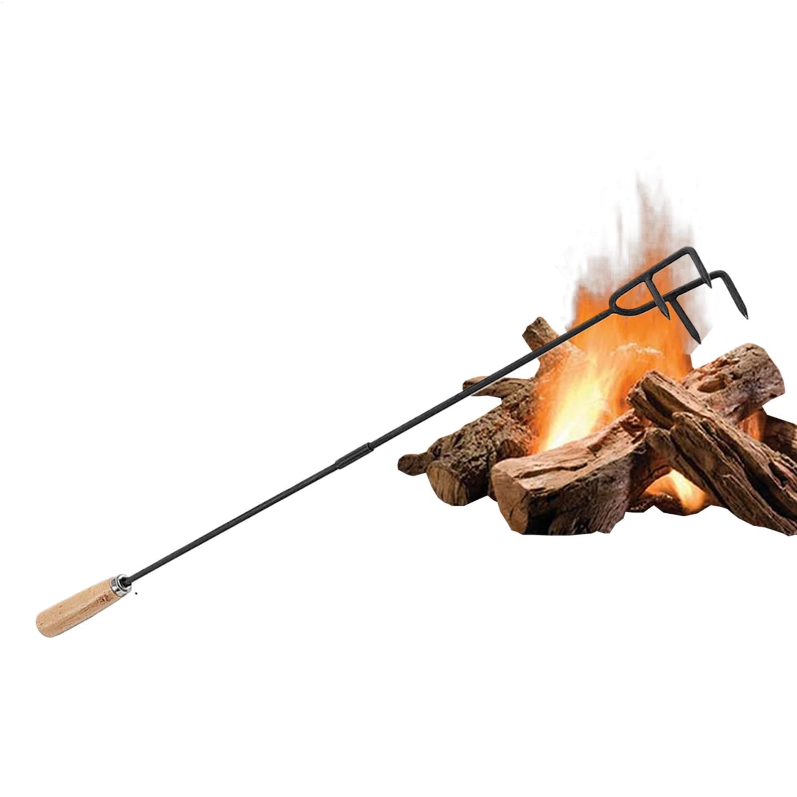 Atizador De Fuego De 33 Pulgadas Con Mango De Madera - Poker Para Fogatas, Barbacoas Y Camping, Seguro Y Resistente Al Calor
