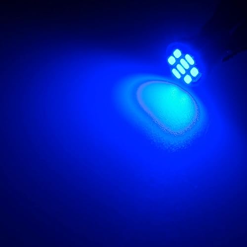 Miniatura 8 de T10 194 168 Bombillas LED azules para instrumentos del panel de control con enchufe de bloqueo giratorio T10, focos LED súper brillantes para panel