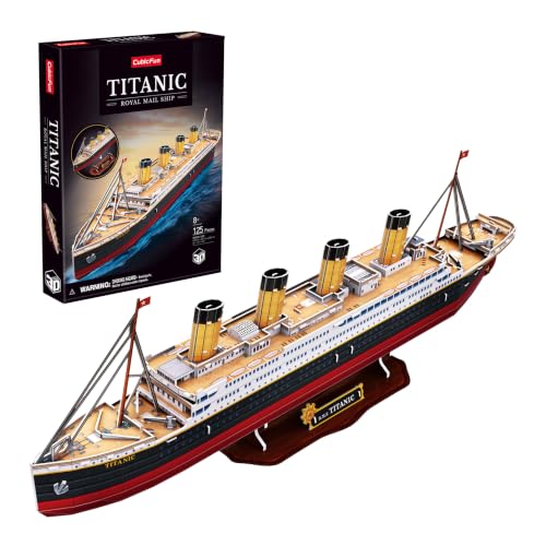 Puzzle 3D Titanic 125 Piezas para Niños +8 Años | Maqueta Titanic para Montar | Maqueta Barco de 60,9 cm | Puzzles 3D Educativos | Regalo Creativo Familiar