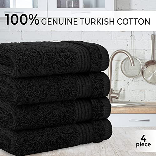 Cotton Paradise Washcloths For Bathroom, 13 X 13 Inch 100% Turkish Cotton Towels Soft Absorbent Luxury Washcloths, Small Hand Face Towels, Black Washcloths #TOP1