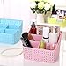 Coideal Plastic Bathroom Shower Makeup Organizer, Large Pink Basket Caddy Office Supplies/Skin Care/Cosmetic Storage Organizer Holder Box for Desktop Office Bedroom Countertop Home Kitchen Desk